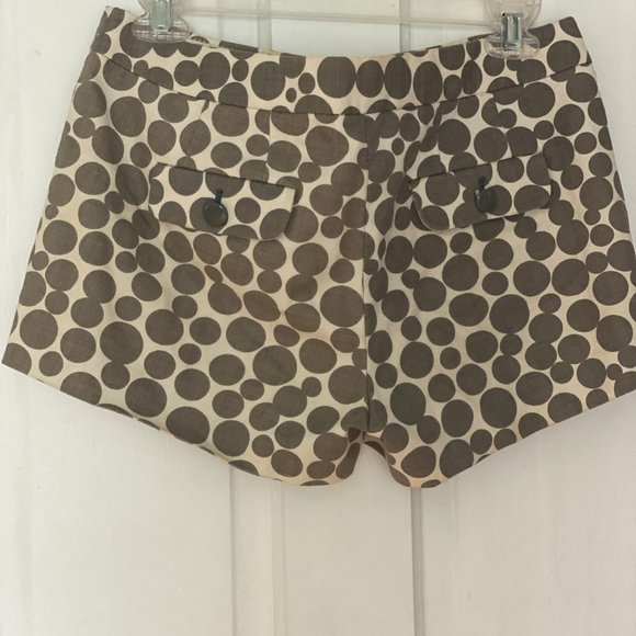 J CREW Cream & Grey Polkadot 100% Cotton Shorts(4) - Picture 3 of 8